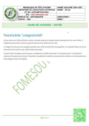 FICHE 11 ORTHOGRAPHE DICTEE CM2 BY TEHUA