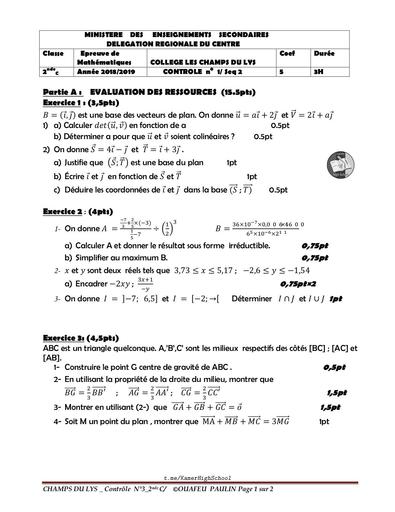 CollègeCLys Maths 2ndeC