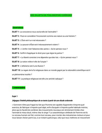 Sujet Philosophie corrigé by Tehua