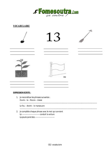 Vocabulaire niveau CE2