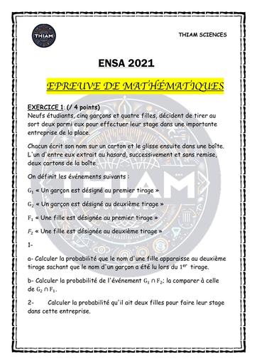 Epreuve de maths—ENSA 2021 by Tehua