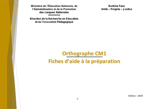 Orthographe cm1