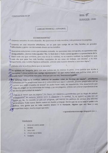 Partielle Espagnol 1iere A Lym1A by Tehua