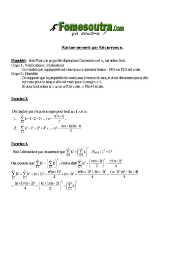 Raisonnement par recurrence - maths terminale