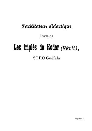 Faciltateur LES TRIPLES DE KODAR (31 Pages) by Tehua