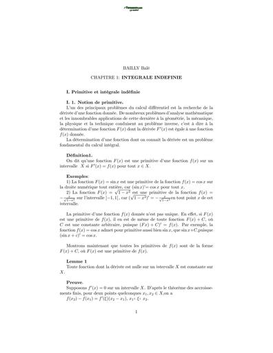 LICENCE MATHS INFO CALCUL INTÉGRALE INDEFINIE bY TEHUA