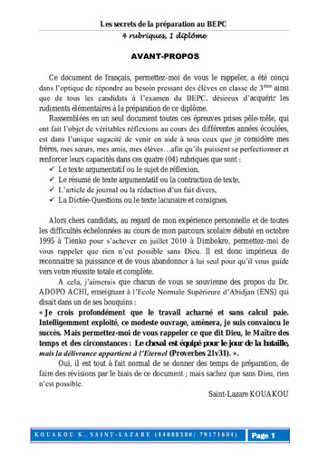Les secrets de la préparation au BEPC