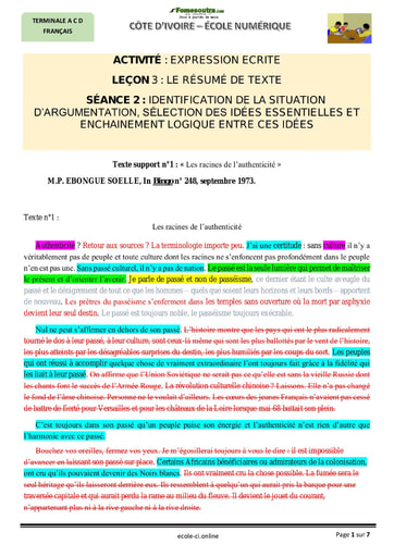 Le résume de texte