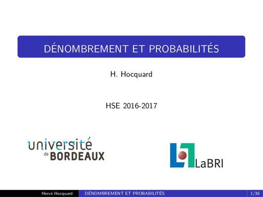 Cours Dénombrement et Proba Ens Supérieur by Tehua