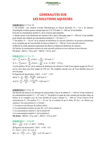 Collection d'exercice de Physique-Chimie Niveau Terminale