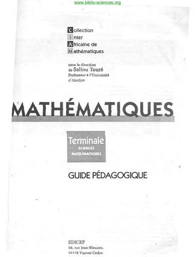 Corrigé CIAM Tle SM maths