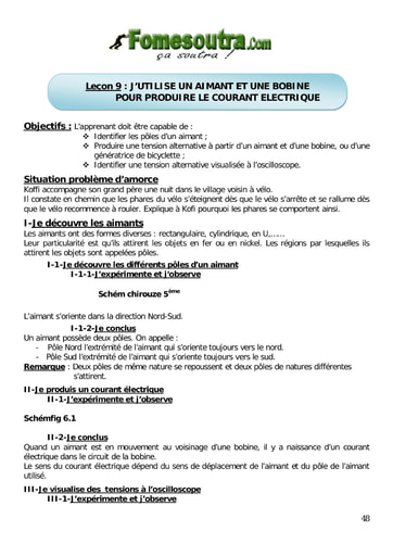 Les aimants et le courant électrique - Physique 4eme