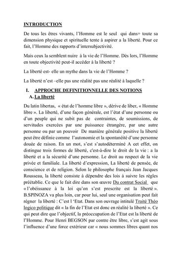 Exposé de philosophie sur la liberté by Tehua