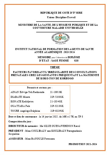 MEMOIRE GROUPE 18 Infas consultation prénatale by Tehua