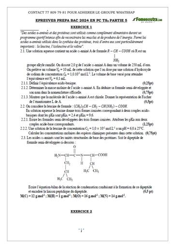 PREPA BAC 2024 EN PC TS2 PARTIE 5 by Tehua