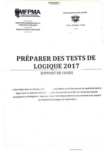 Préparation des tests de logique 2017