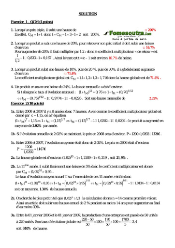 Corrigé Devoir (14) de maths niveau Terminale G2