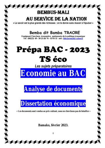 Economie Prepa BAC 2023 by Tehua