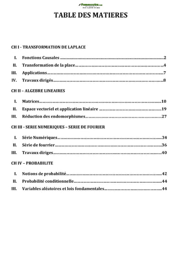 Programme de mathématiques