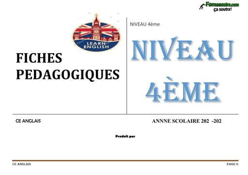 FICHE PEDAGOGIQUE ANGLAIS 4ème LEARN ENGLISH BY TEHUA
