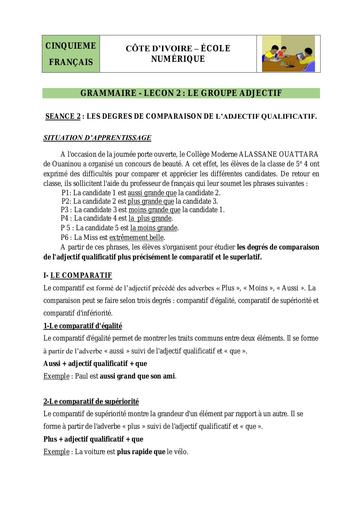 7 Grammaire 5ème L2 S2