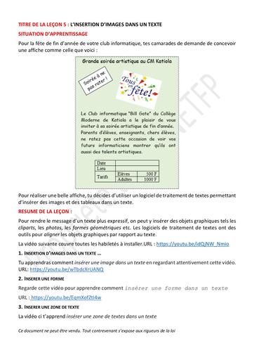 5e TICE S5 INSERTION IMAGES TEXTE