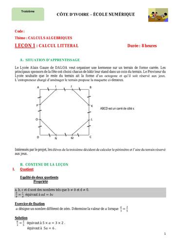 3e Maths 01 Calcul littéral 1