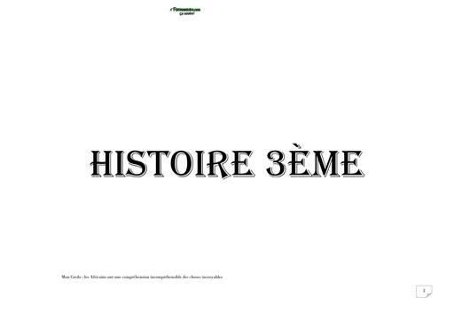 FICHE DE COURS HISTOIRE GEOGRAPHIE NIVEAU 3ième BY TEHUA