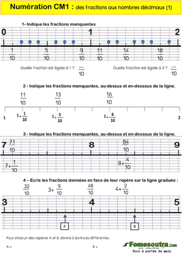 Fractions décimales (2) niveau CM1