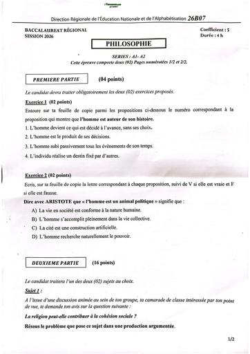BAC BLANC 2026 DRENA NOE SUJET PHILO SERIE A (SUJET) by TEHUA