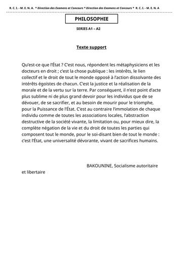 Texte de support 1 philo 2026 2027