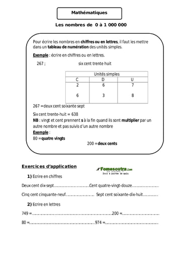 Les nombres de 0 à 100 (2)