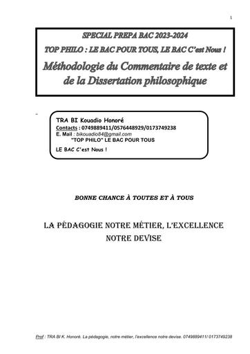 DOCUMENT DE PHILO spécial Prepa Bac by Tehua