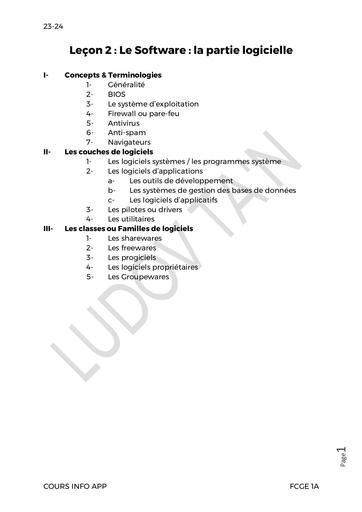 COURS SYSTEME INFORMATIQUE - LE Software by Ludov Ta'n