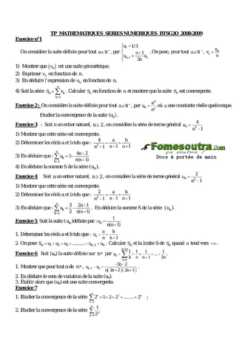 TP corrigé (2) Suites Numériques TP Maths BTS GO