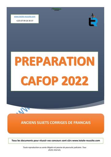 CAFOP Français Cafop 2022 Totale Reussite by TEHUA
