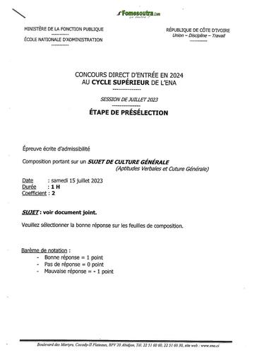 ENA CS CULTURE GENERALE 2024 BY TEHUA