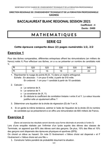 MATHEMATIQUES G2