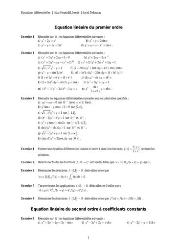Exosup   Equations différentielles