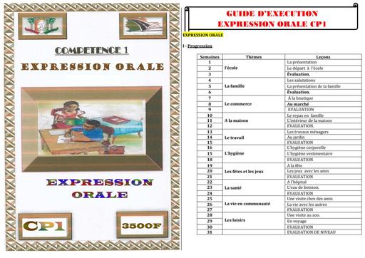 FICHE DE COURS EXPRESSION ORALE CP1  BY TEHUA