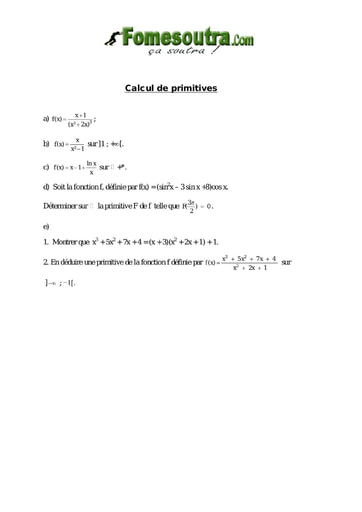 TP 1 Les Primitives niveau Terminale Scientifique