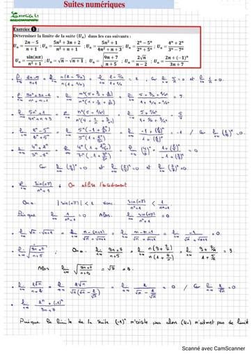 Fiche de prepa Bac 2024 Maths Suite Numérique exo+corro by Tehua