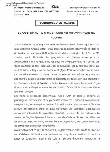 SB16 BT TERT TOUTES OPTION TECH EXPRESSION 2016 by Tehua