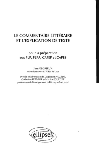 Le Commentaire littéraire et l'explication de texte