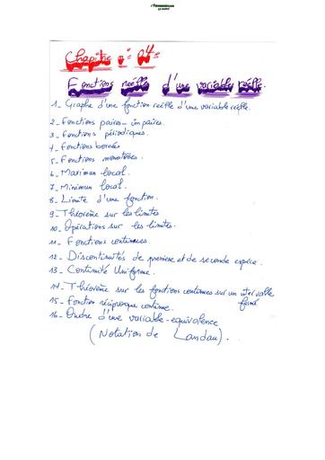 Ch4 Fonctions réelles by TEHUA