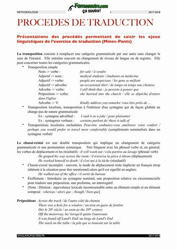 PREPA ENS ANGLAIS PROCEDES DE TRADUCTION BY TEHUA