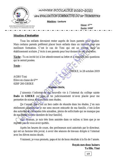 SUJET 1ER DEVOIR DU 1ER T LECTURE 6ÈME 2020-2021 CS STE MIREILLE by Tehua.pdf