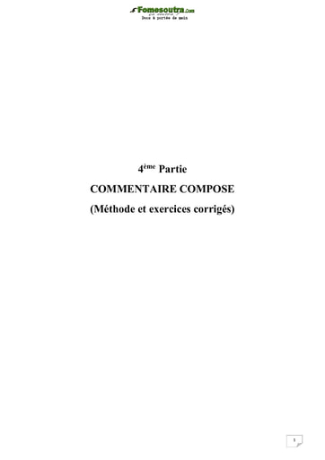 Commentaire composé - Méthode et exercices corrigés