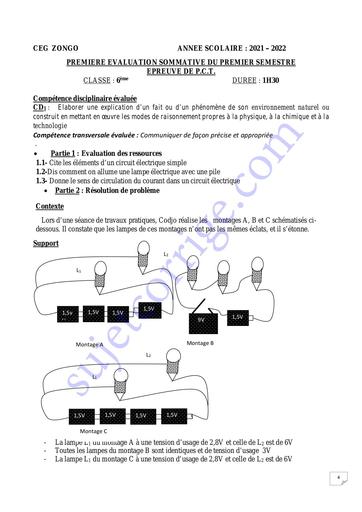 SUJET 1ER DEVOIR DU 1ER S PCT 6ÈME 2021-2022 CEG ZONGO-1 by Tehua.pdf