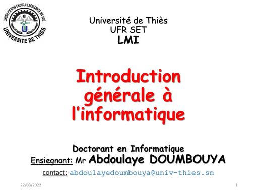 Intro Generale à l'informatique by Tehua